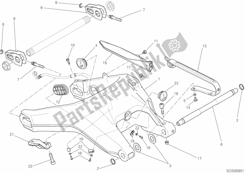 Todas las partes para Brazo Oscilante Trasero de Ducati Scrambler Flat Track Thailand USA 803 2019